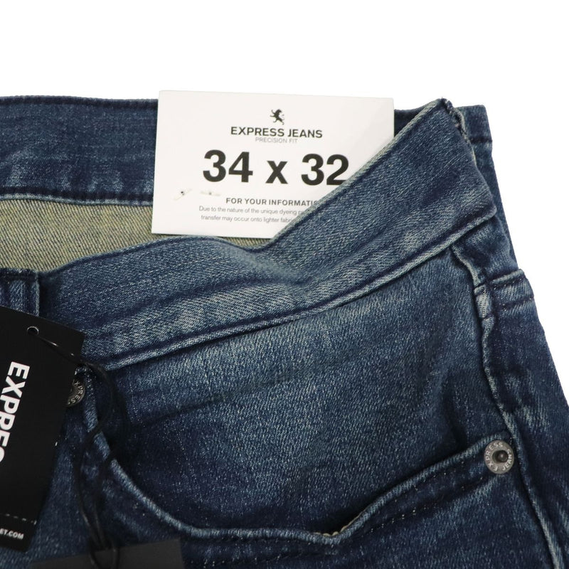 Express Jeans Mens Slim Fit Skinny/Stretch (W34 x L32) - Demin Blue/Blue Stitch - Express - Simple Cell Shop, Free shipping from Maryland!