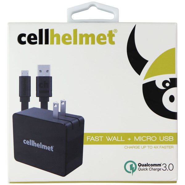 CellHelmet QC 3.0 Fast USB Wall Adapter and Micro-USB Flat Cable - Black - CellHelmet - Simple Cell Shop, Free shipping from Maryland!