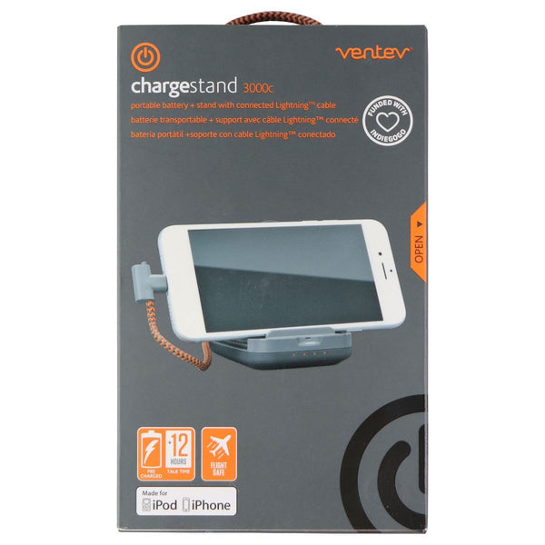 Ventev ChargeStand 3000c Charger, Stand, and Portable Battery for Apple - Gray - Ventev - Simple Cell Shop, Free shipping from Maryland!