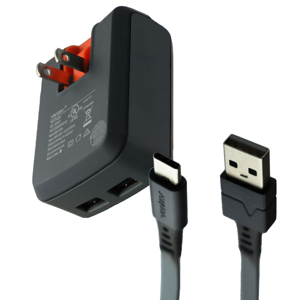 Ventev Dual USB Wall Charger and and 3.3-Ft USB-C Charge/Sync Cable - Gray - Ventev - Simple Cell Shop, Free shipping from Maryland!