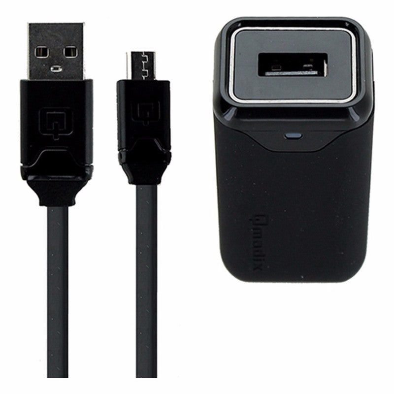 Qmadix 2.1 Amp Wall Charger with 6 Ft Micro USB Flat Cable - Black - Qmadix - Simple Cell Shop, Free shipping from Maryland!