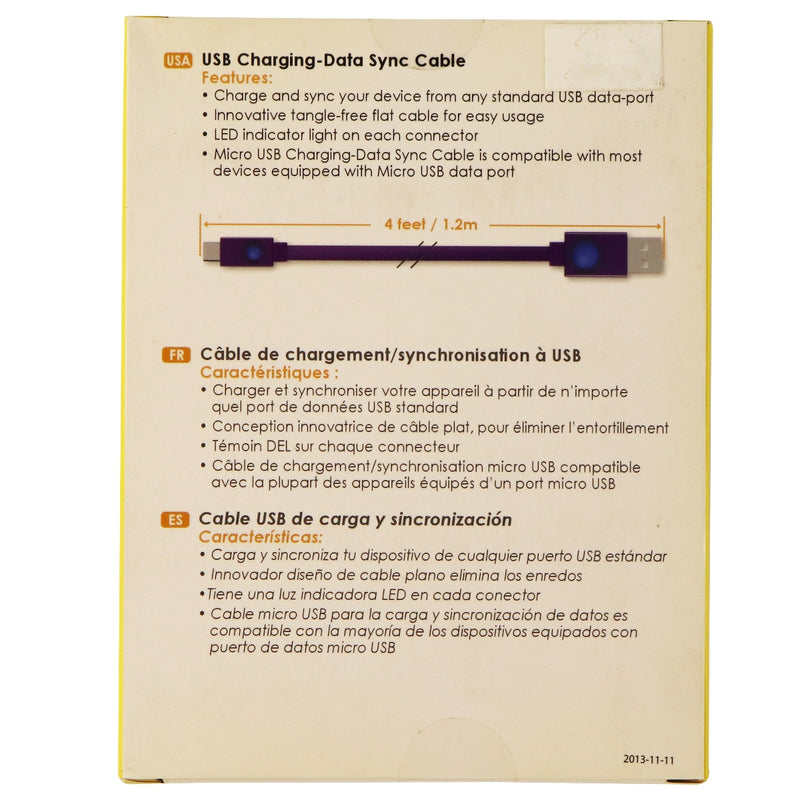 Qmadix (USB4FT) 4Ft Charge and Sync Cable for Micro USB Devices - Purple - Qmadix - Simple Cell Shop, Free shipping from Maryland!