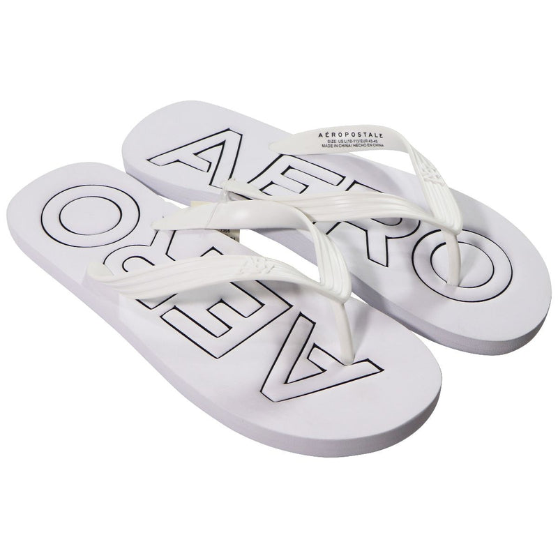 AEROPOSTALE Logo Flip-Flops - White / Logo (Size: US Large - 10/11) - Aeropostale - Simple Cell Shop, Free shipping from Maryland!
