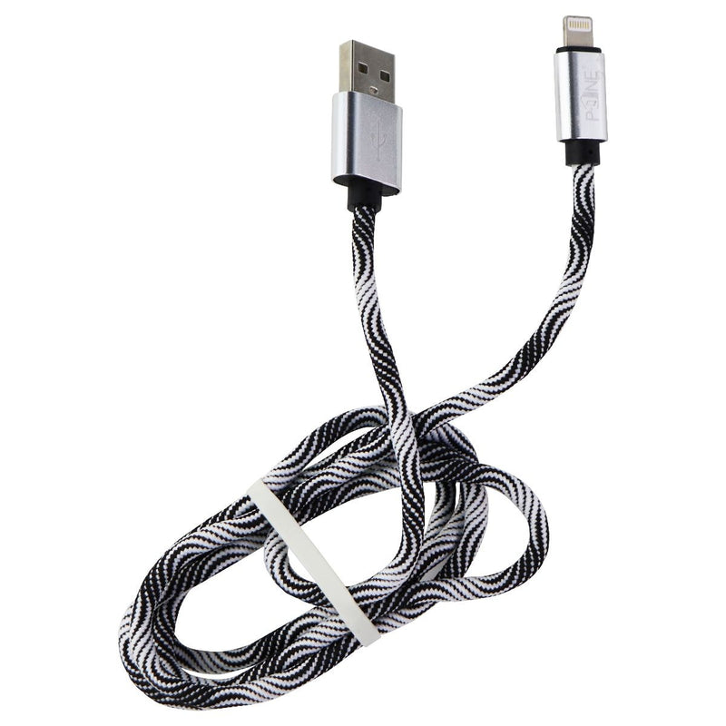 P-One (3.3-Foot) Braided MFi Cable for Apple Devices - Black/White Pattern - P-One - Simple Cell Shop, Free shipping from Maryland!
