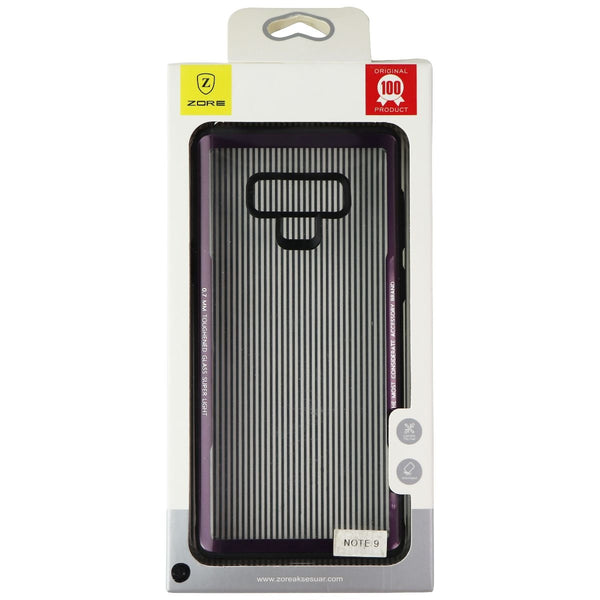 Zore Hybrid Glass Case for Samsung Galaxy Note9 - Clear/Purple/Black