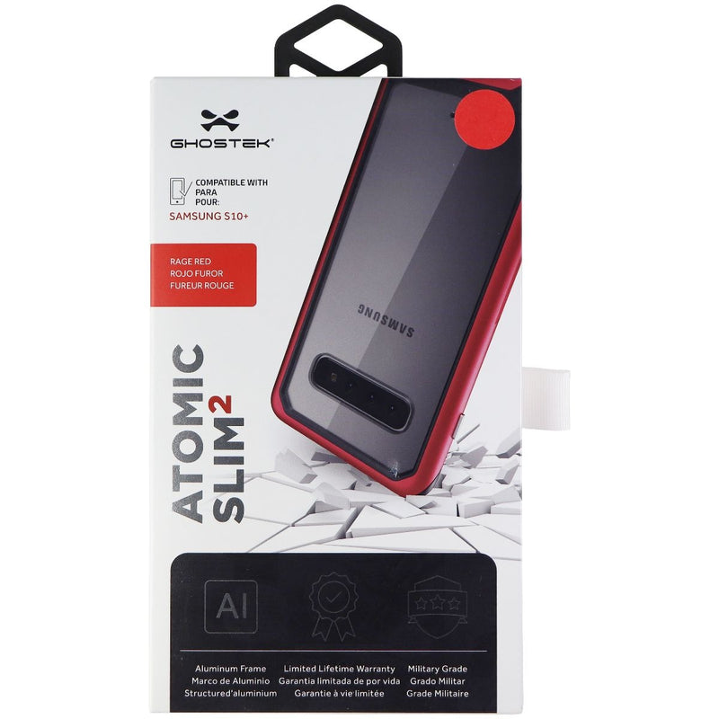 Ghostek Atomic Slim2 Series Case with Metal Bumper for Galaxy (S10+) - Red/Clear - Ghostek - Simple Cell Shop, Free shipping from Maryland!