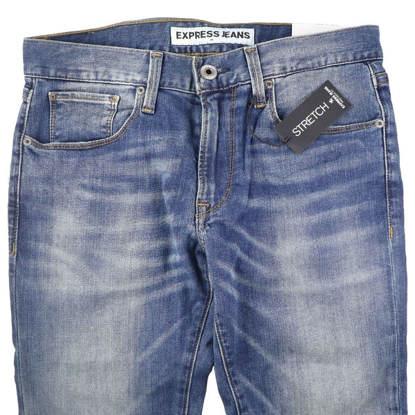 Express Jeans Mens Slim Fit Skinny/Stretch (W28 x L32) - Demin Blue/Gold Stitch - Express - Simple Cell Shop, Free shipping from Maryland!