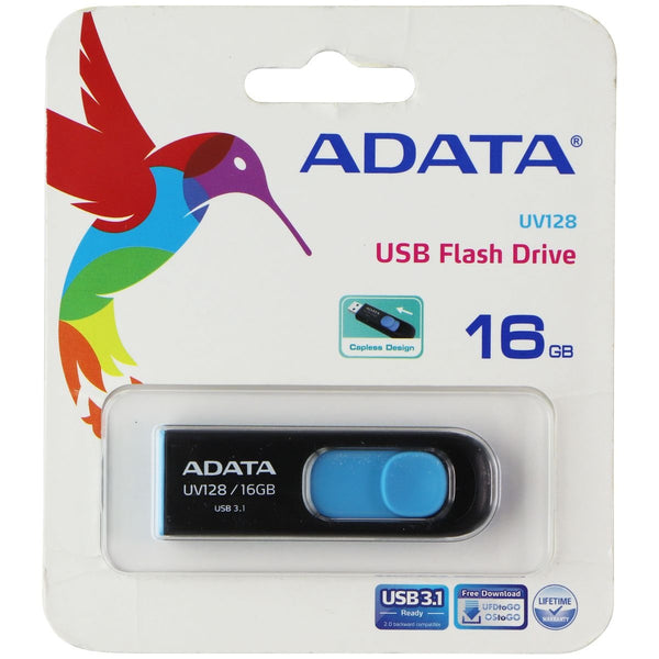 ADATA UV128 16GB USB 3.0 Retractable Capless Flash Drive, Blue (AUV128-16G-RBE) - ADATA - Simple Cell Shop, Free shipping from Maryland!