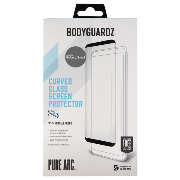 BodyGuardz Pure Arc Series Tempered Glass Screen for Galaxy Note8 - Clear/Black - BODYGUARDZ - Simple Cell Shop, Free shipping from Maryland!