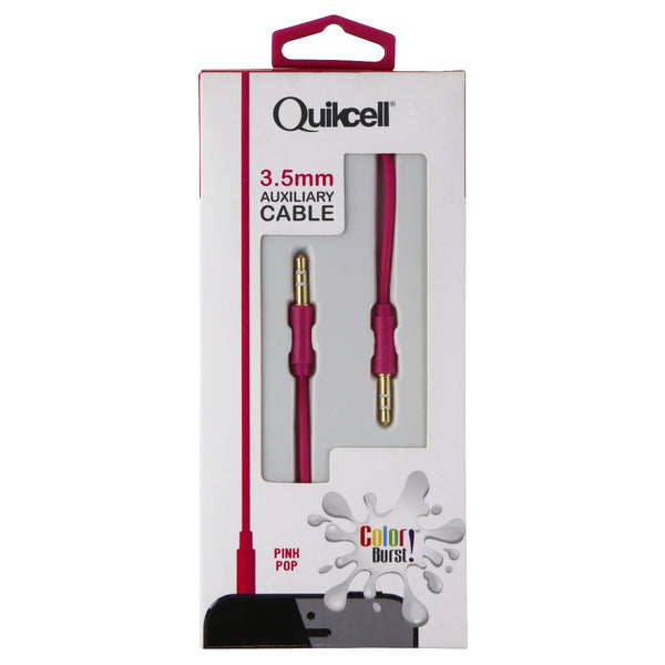 Quikcell 3.5mm Auxiliary Cable (3.3ft. / 1m) - Color Burst! Pink Pop - Quikcell - Simple Cell Shop, Free shipping from Maryland!