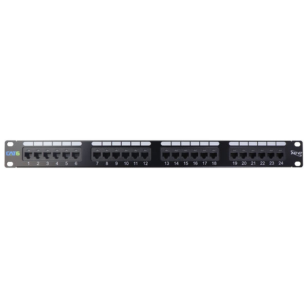 ICC CAT6 Patch Panel with 24 Ports and 1 Rack Mount Space ICMPP02460 - Black - ICC - Simple Cell Shop, Free shipping from Maryland!