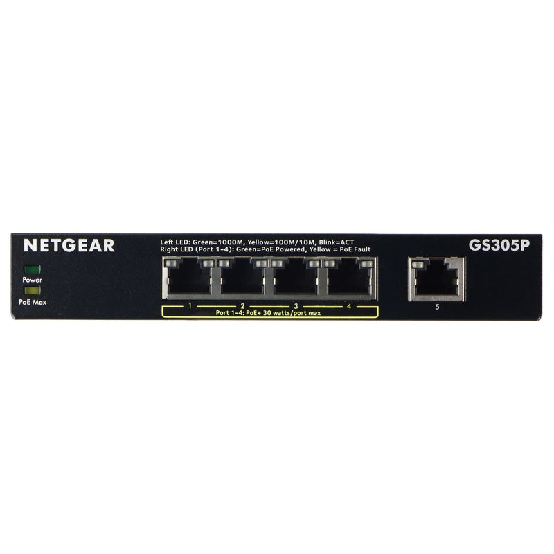 NETGEAR 5-Port Gigabit Ethernet PoE Switch (GS305Pv2) - Black - Netgear - Simple Cell Shop, Free shipping from Maryland!
