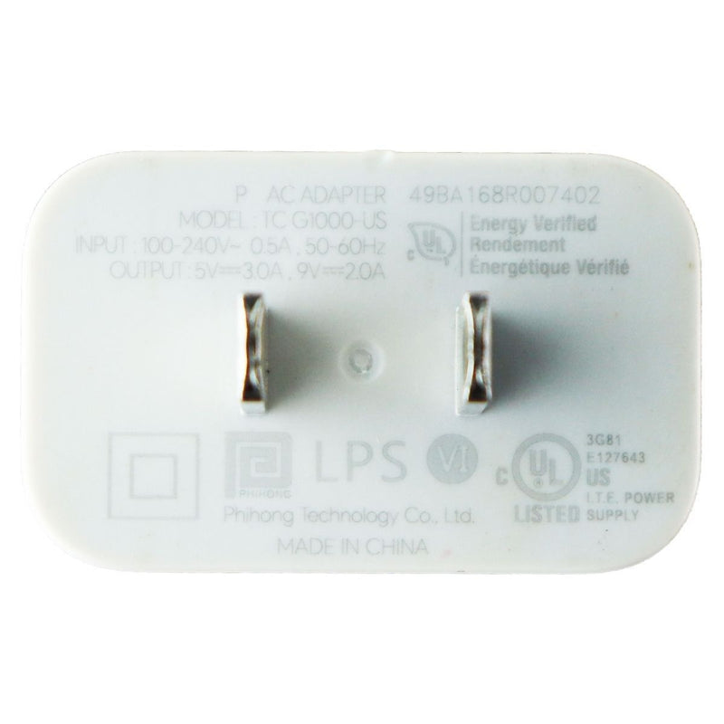 Google USB-C AC Wall Adapter (9V/2A) TCG1000-US - White/Black - Google - Simple Cell Shop, Free shipping from Maryland!