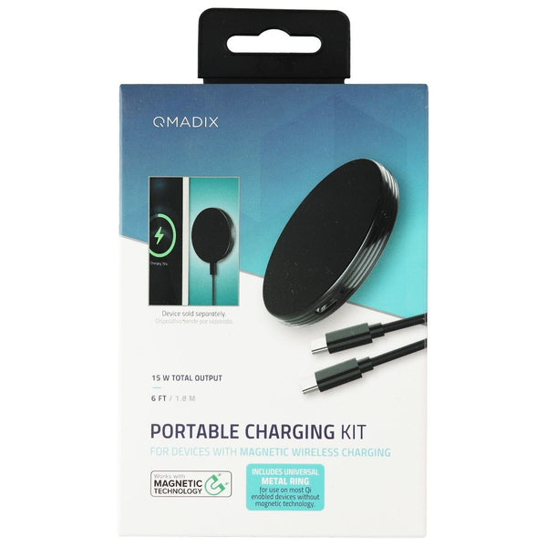 Qmadix Magnetic Portable Charger Kit (6FT/15W) - Black - Qmadix - Simple Cell Shop, Free shipping from Maryland!