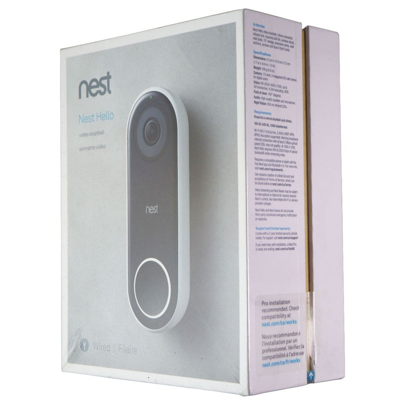 Nest Hello Video Doorbell - Wired - White/Black (A0077) - Nest - Simple Cell Shop, Free shipping from Maryland!