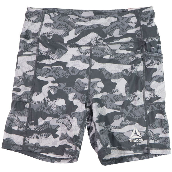Reebok Fitted High Rise Bike Shorts - Gray Camo/Silver (XL Extra Large) - Reebok - Simple Cell Shop, Free shipping from Maryland!
