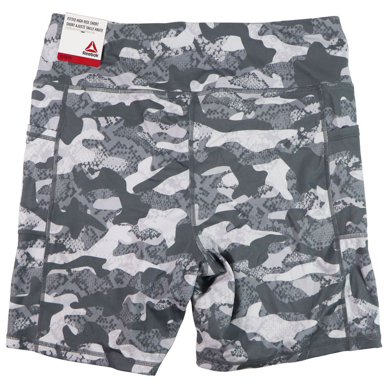 Reebok Fitted High Rise Bike Shorts - Gray Camo/Silver (XL Extra Large) - Reebok - Simple Cell Shop, Free shipping from Maryland!