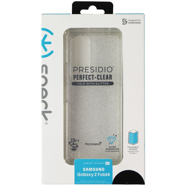 Speck Presidio Perfect-Clear Fold Case for Galaxy Z Fold4 - Clear/Silver Glitter - Speck - Simple Cell Shop, Free shipping from Maryland!