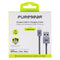 PureGear Braided MFI USB-A Metallic Charge-Sync Cable 4Ft - Silver - PureGear - Simple Cell Shop, Free shipping from Maryland!