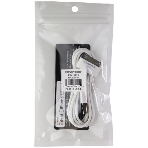 Monoprice (3-Ft) 30-Pin to USB MFi Cable for Older Gen iPod/iPad/iPhone - White - Monoprice - Simple Cell Shop, Free shipping from Maryland!