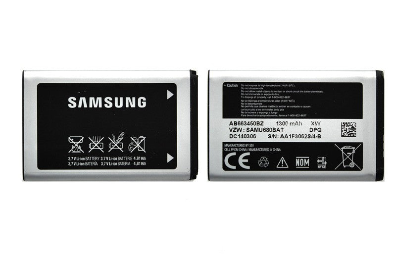 Samsung Convoy 3 U680 1300mAh Battery - AB663450BZ OEM - Samsung - Simple Cell Shop, Free shipping from Maryland!