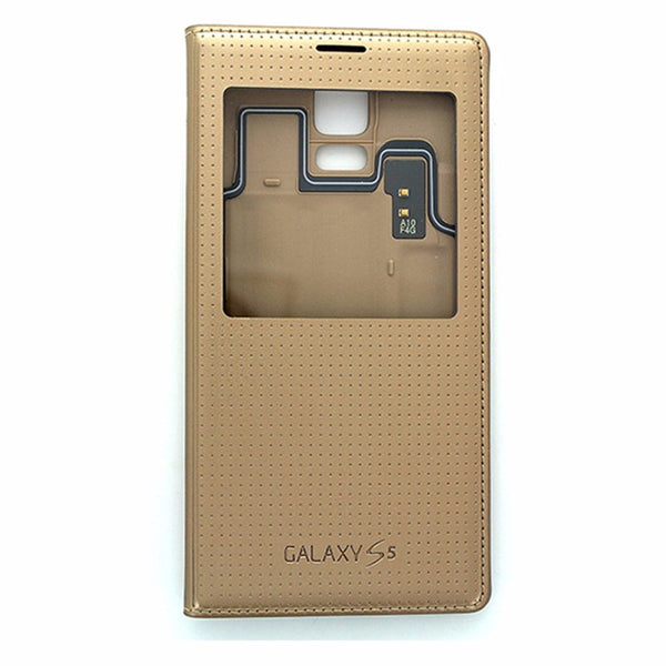 Samsung S-View Flip Cover for Samsung Galaxy S5 Gold *EF-CG900BDESTA - Samsung - Simple Cell Shop, Free shipping from Maryland!