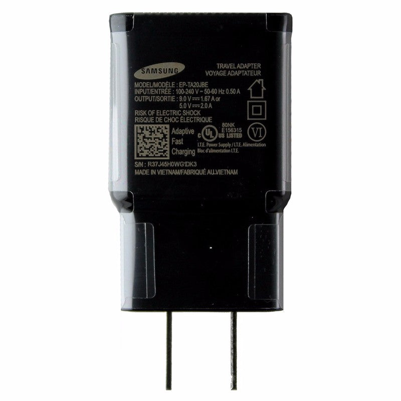 Samsung (EP-TA20JBE) 5V 2A Fast Charger & Cable for USB-C Devices - Black