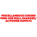 Miscellaneous Corded Mini-USB Wall Charger/AC Power Supply (0.9A to 1.9A Output) - Unbranded - Simple Cell Shop, Free shipping from Maryland!