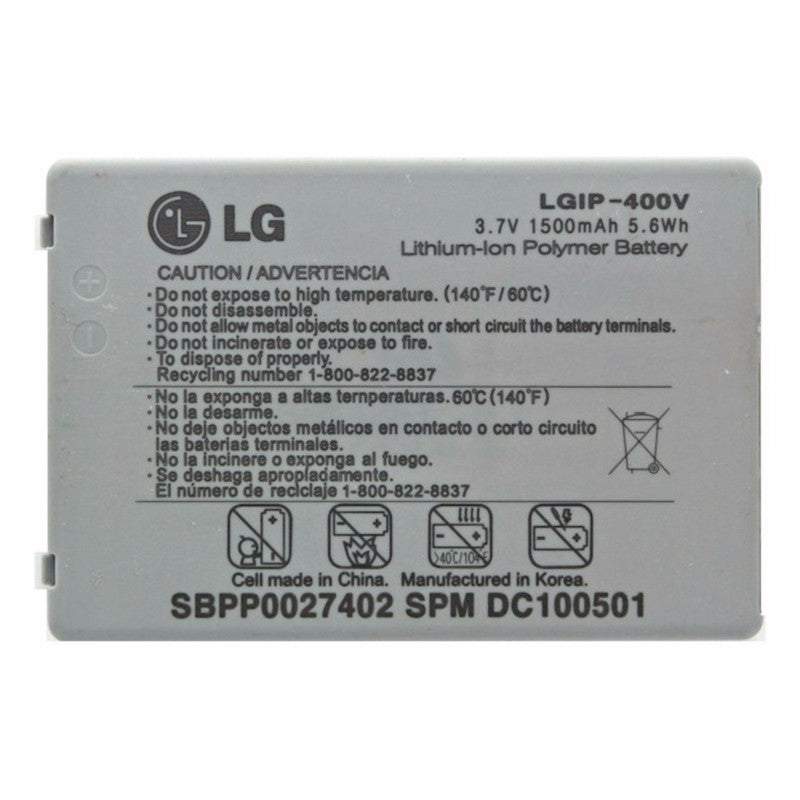 LG Rechargeable OEM Battery (1500mAh) 3.7V - Gray (LGIP-400V) - LG - Simple Cell Shop, Free shipping from Maryland!