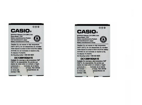 KIT 2x Casio BTR781B 1150 mAh Replacement Battery for Casio Cammando C781 - Casio - Simple Cell Shop, Free shipping from Maryland!