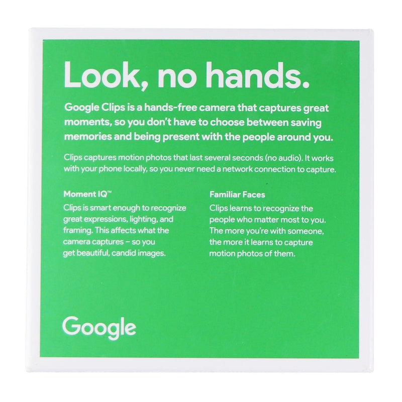 Official Google Clips - Clip On Camera - White/Green (GA00191-US) - Google - Simple Cell Shop, Free shipping from Maryland!