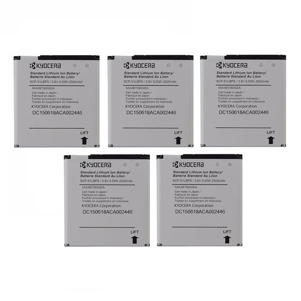 KIT 5x Kyocera SCP-51LBPS 2500 mAh Replacement Battery for Kyocera Torque E6710 - Kyocera - Simple Cell Shop, Free shipping from Maryland!