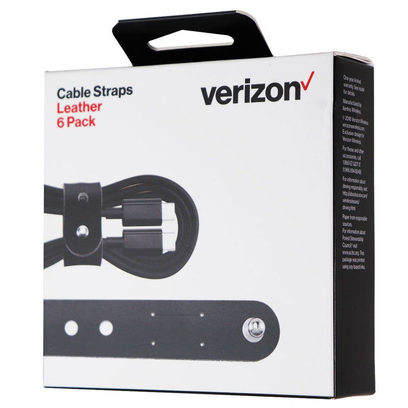 Verizon (6-Pack) of Leather Cable Straps for Cable Management - Black Leather - Verizon - Simple Cell Shop, Free shipping from Maryland!