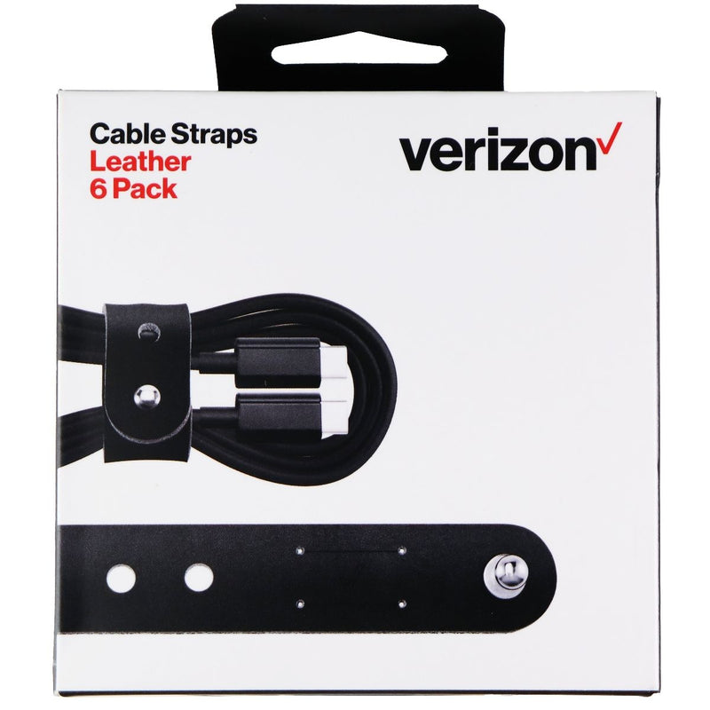 Verizon (6-Pack) of Leather Cable Straps for Cable Management - Black Leather - Verizon - Simple Cell Shop, Free shipping from Maryland!