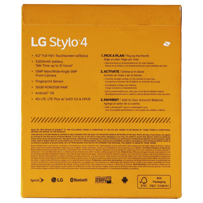 LG Stylo 4 Smartphone (LGQ710AL) Boost Mobile Pre-Paid - 32GB / Black - LG - Simple Cell Shop, Free shipping from Maryland!
