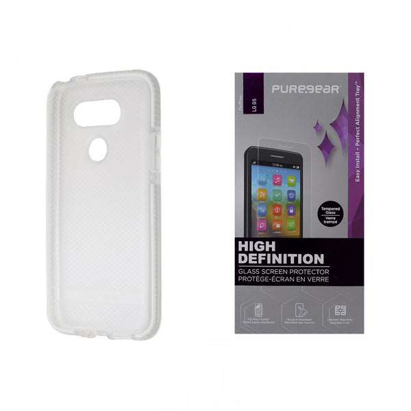 Tech21 Evo Check Clear/White Gel Case and PureGear Screen Protector for LG G5 - Tech21 - Simple Cell Shop, Free shipping from Maryland!