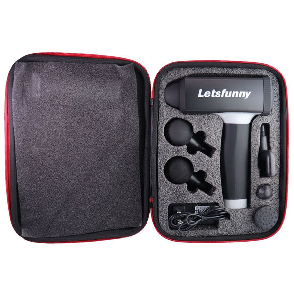 LetsFunny Deep Tissue Muscle Percussion Massage Gun with 5 Attachments - Black - LetsFunny - Simple Cell Shop, Free shipping from Maryland!