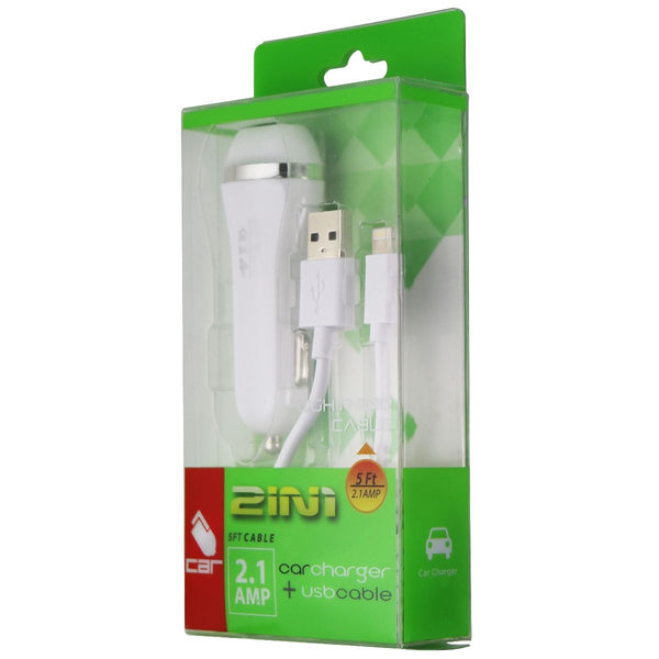 NEM (2.1A) Single USB Car Charging Adapter with 5-Ft Cable for iPhones - White - NEM - Simple Cell Shop, Free shipping from Maryland!