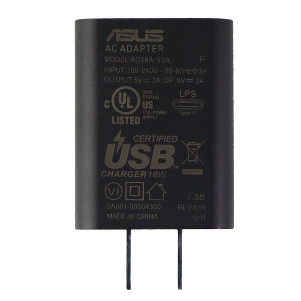 ASUS 18-Watt AC Adapter Single (USB-C) Type C Wall Charger - Black (AQ18A-59A) - ASUS - Simple Cell Shop, Free shipping from Maryland!