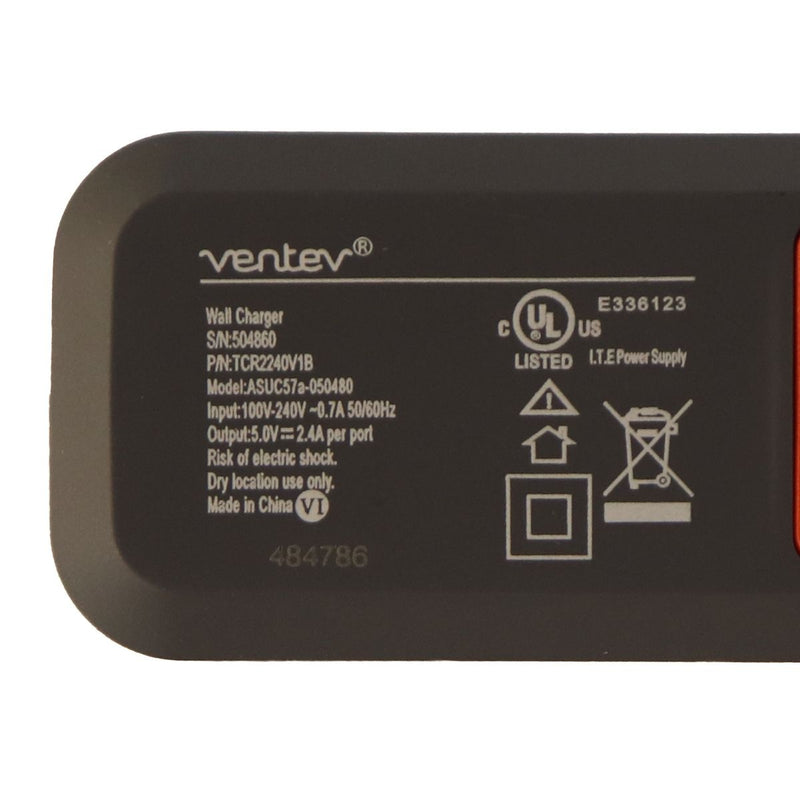 Ventev 4.8A Wall Charger R2240 Adapter with Dual USB Ports - Matte Gray - Ventev - Simple Cell Shop, Free shipping from Maryland!