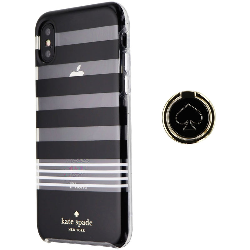 Kate Spade Hardshell Case and Ring Stand for iPhone XS and X - Clear/Black/White
