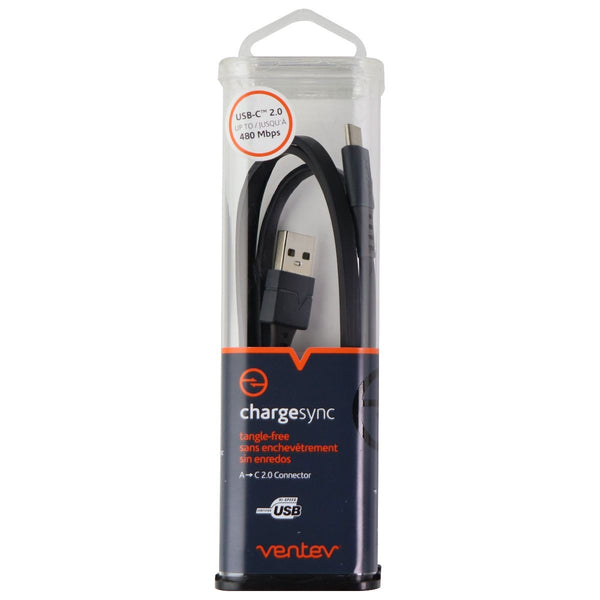 Ventev 3.3-Ft Chargesync (USB-C) to USB Flat Tangle-Free Cable - Dark Gray - Ventev - Simple Cell Shop, Free shipping from Maryland!