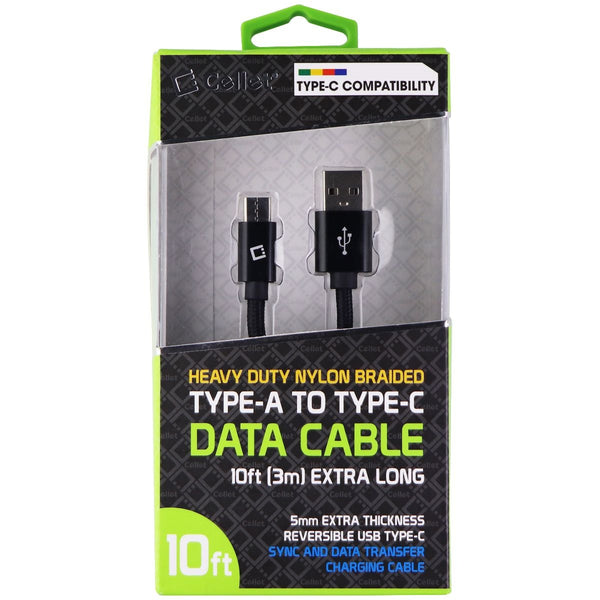Cellet Heavy Duty Nylon Braided 10ft USB-A to USB-C Data Cable - Black - Cellet - Simple Cell Shop, Free shipping from Maryland!