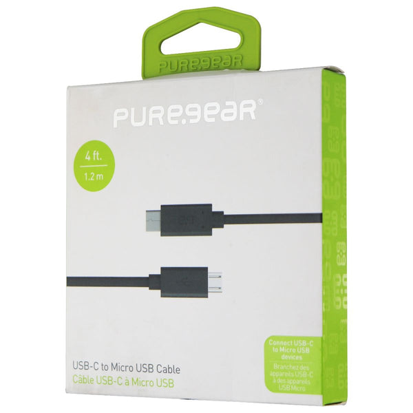 PureGear 4-Foot (USB-C) to (Micro-USB) Charge and Sync Cable - Black - PureGear - Simple Cell Shop, Free shipping from Maryland!