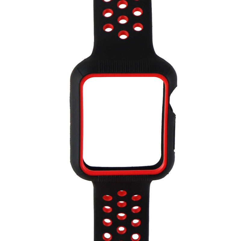Protective Case Band for Apple Watch 42mm and 44mm All Series - Black/Red - Unbranded - Simple Cell Shop, Free shipping from Maryland!