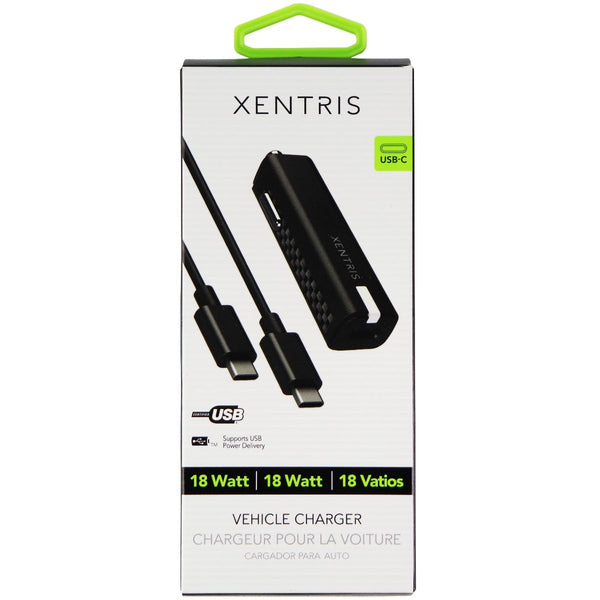 Xentris 18W (USB-C) Car Charger/Adapter & 6.5-Ft (USB-C) to USB-C Cable - Black - Xentris - Simple Cell Shop, Free shipping from Maryland!