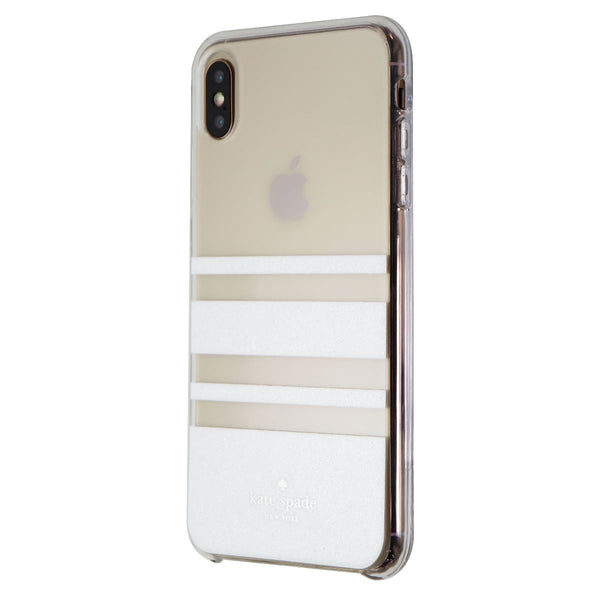 Kate Spade New York Hybrid Case for iPhone Xs Max - White Glitter Stripes/Clear - Kate Spade - Simple Cell Shop, Free shipping from Maryland!