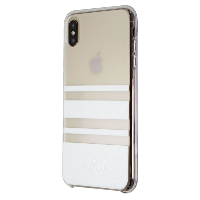 Kate Spade New York Hybrid Case for iPhone Xs Max - White Glitter Stripes/Clear - Kate Spade - Simple Cell Shop, Free shipping from Maryland!