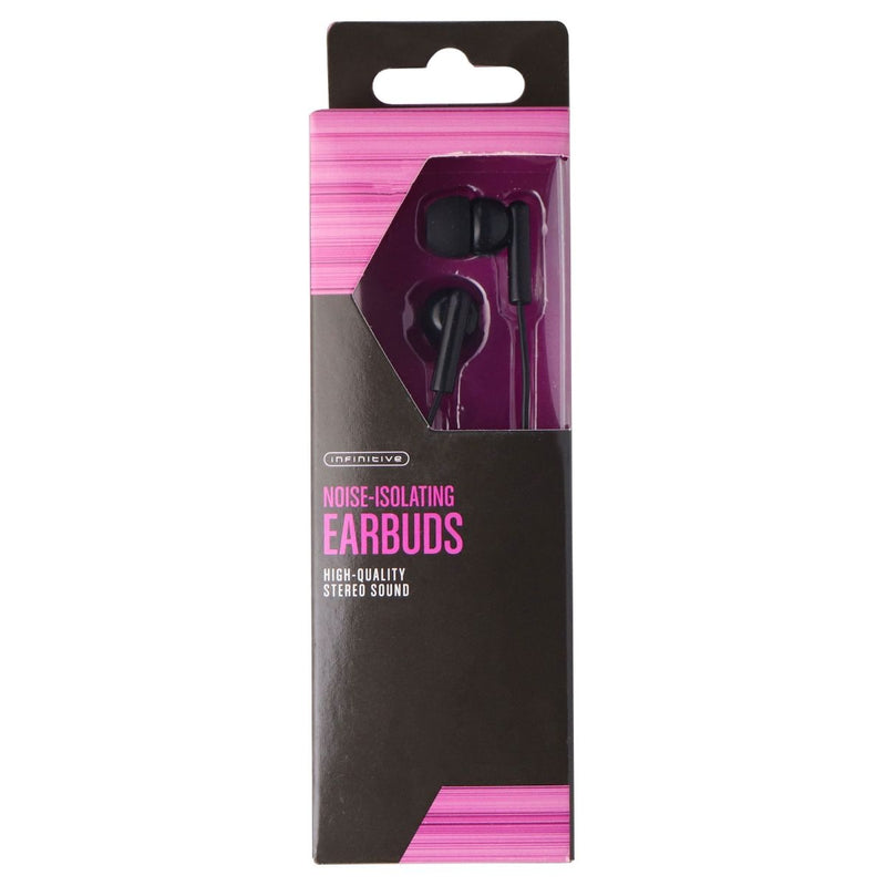 Infinitive Noise-Isolating In-Ear Earbuds - High Quality Stereo Sound - Black