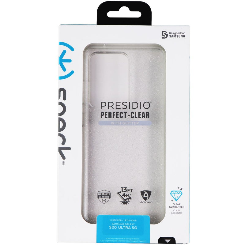 Speck Presidio Perfect-Clear Case for Galaxy S20 Ultra 5G - Clear/Silver Glitter - Speck - Simple Cell Shop, Free shipping from Maryland!